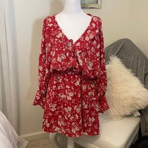 VICI red floral dress